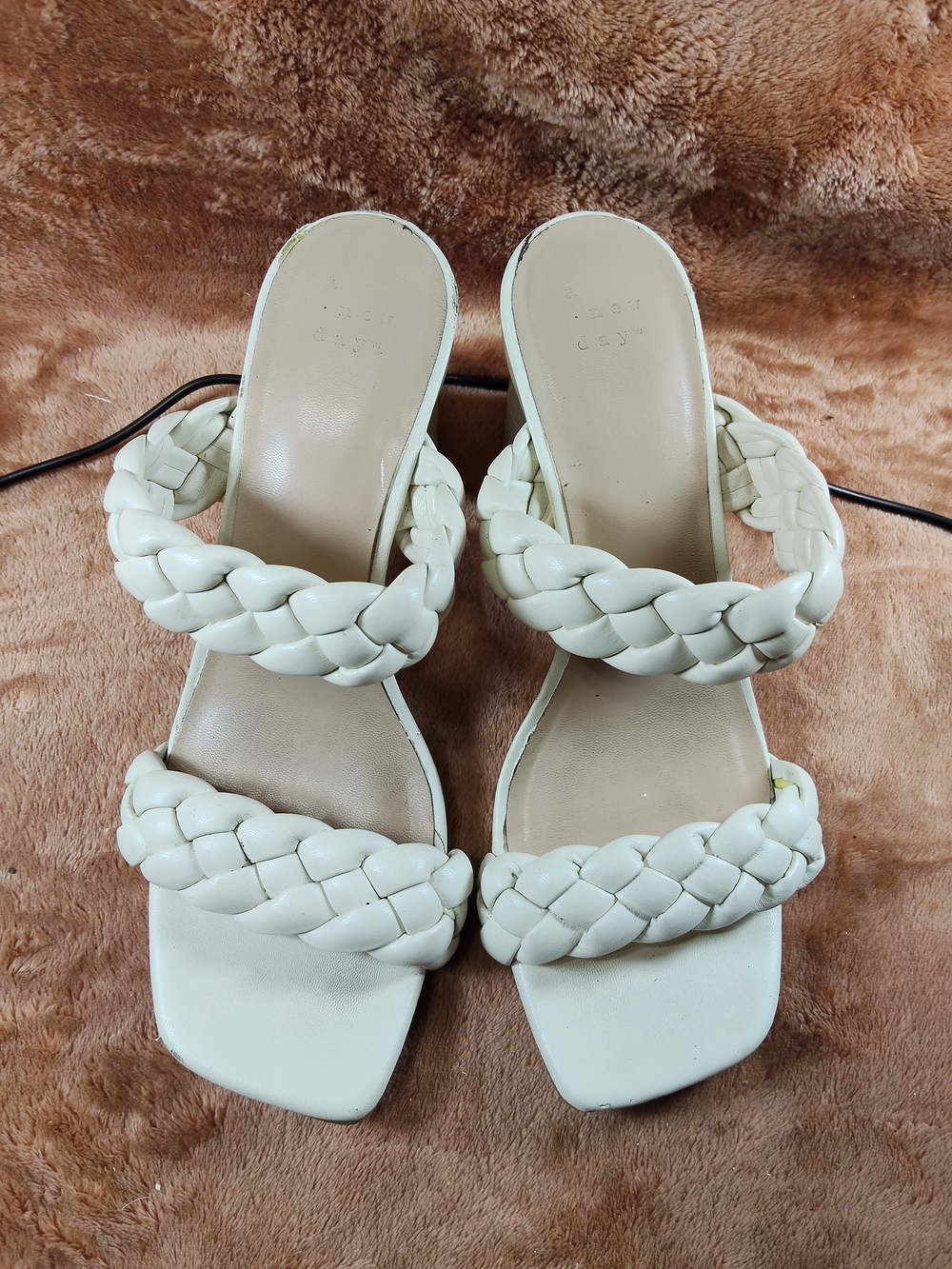 a new day Braided Double-Strap Slide Sandals — Cream